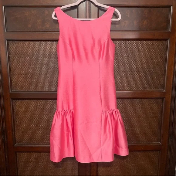 Milly Of New York Pink Dress Sleeveless Bow Balletcore Party Cocktail Size 8 - Picture 14 of 14